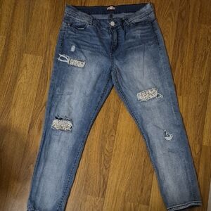 Juicy Couture Light Blue Distressed Ankle Jeans